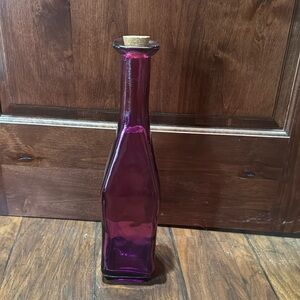 Hot pink or beautiful emerald green tall bottle with cork